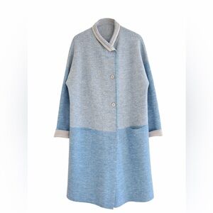 Poetry Funnel-Neck Boiled‎ Wool Coat Ocean Grey Size Large